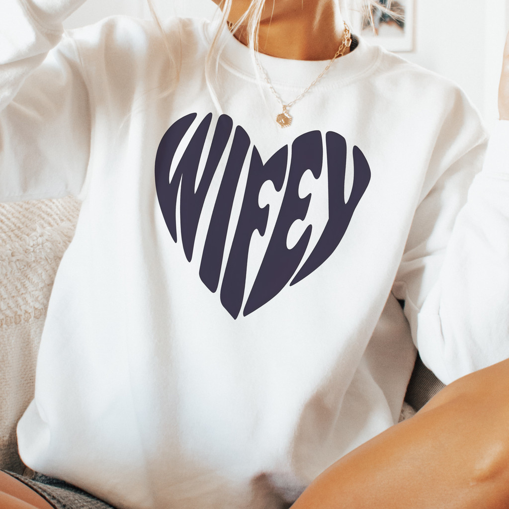 Wifey Heart Sweatshirt – Cute Gift for Bride & Wife