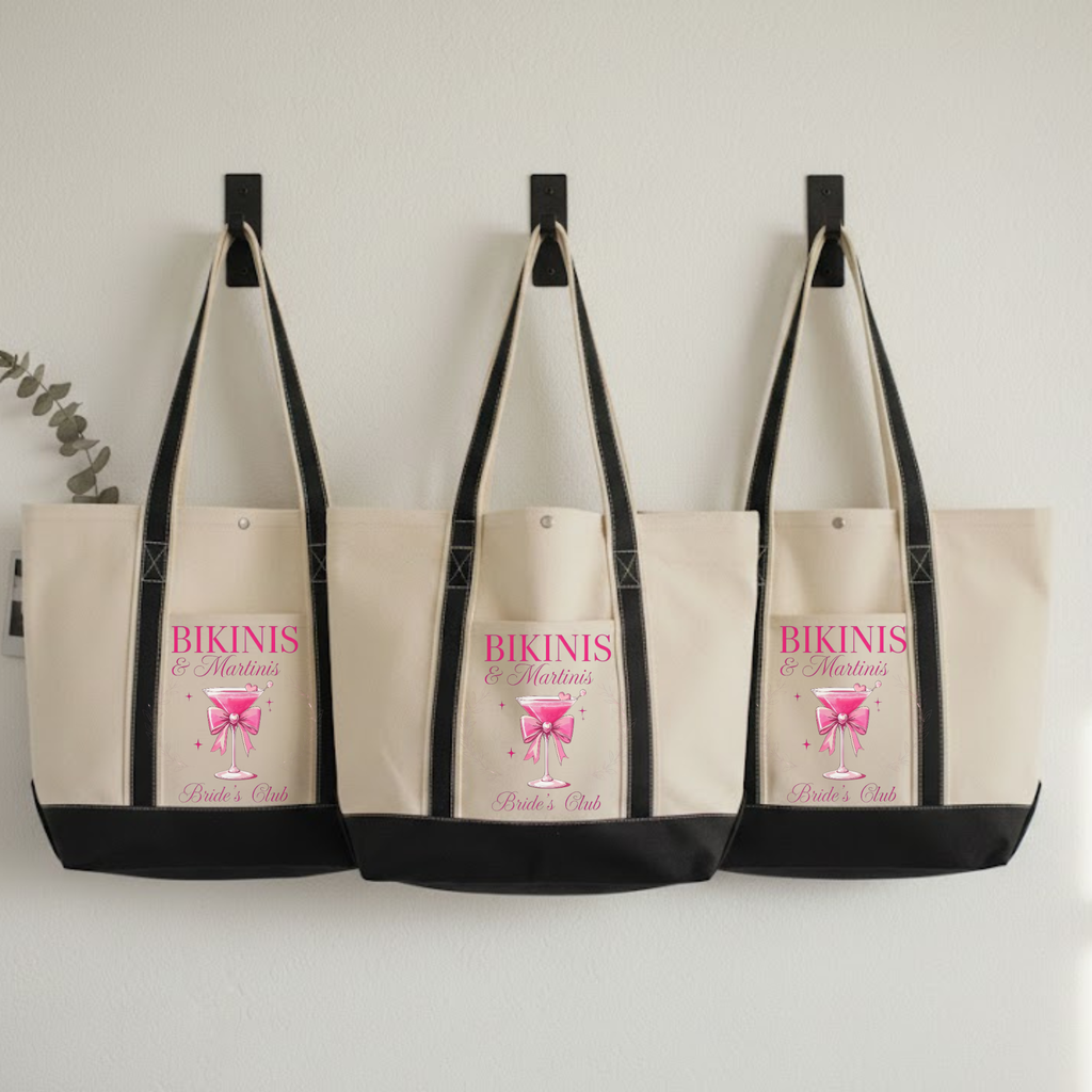Personalized Tote Bag – Bikinis and Martinis Bachelorette Tote