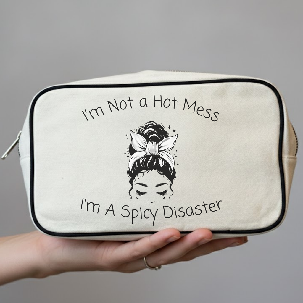 Personalized Makeup Bag – "Spicy Disaster" Custom Cosmetic Pouch
