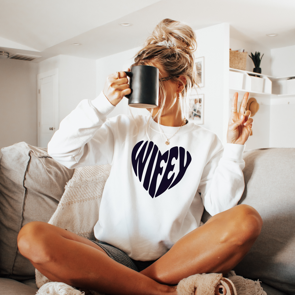 Wifey Heart Sweatshirt – Cute Gift for Bride & Wife