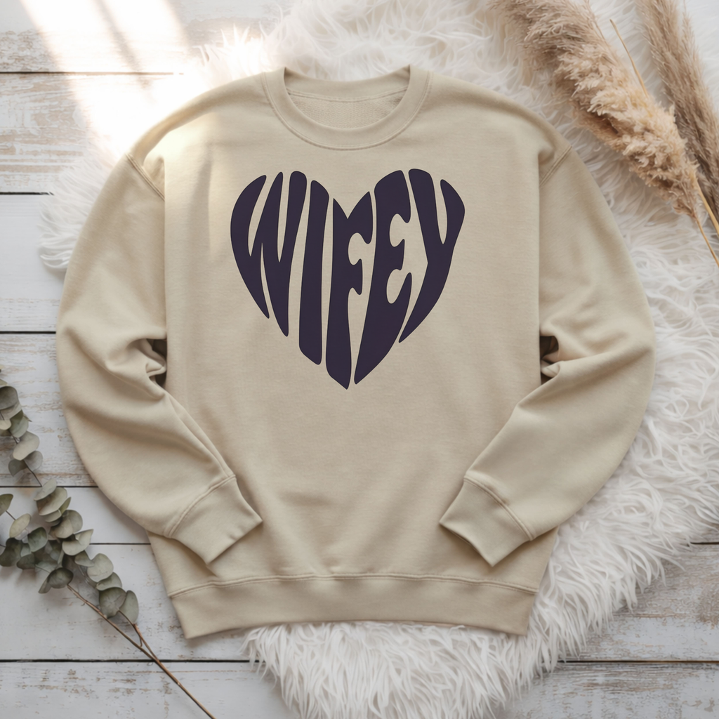 Wifey Heart Sweatshirt – Cute Gift for Bride & Wife