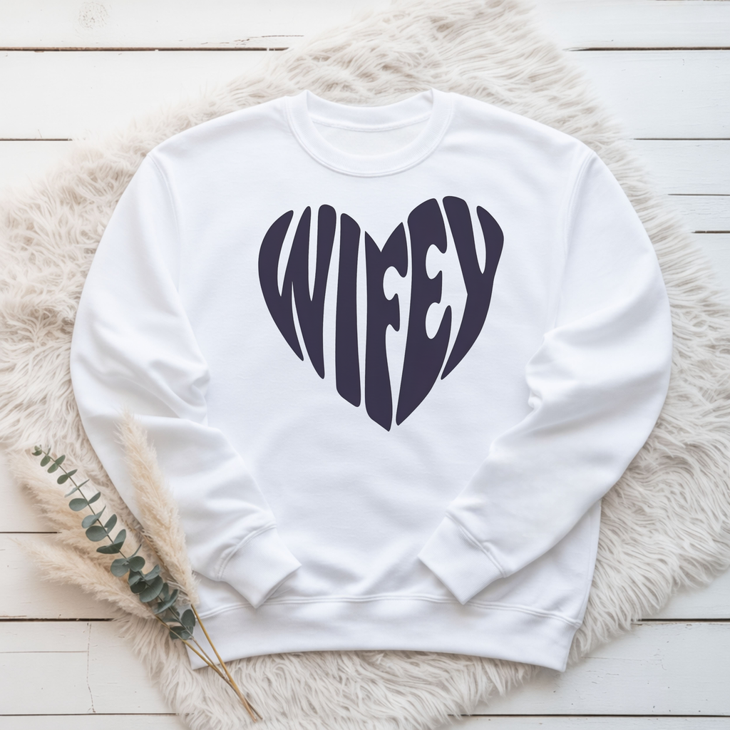 Wifey Heart Sweatshirt – Cute Gift for Bride & Wife