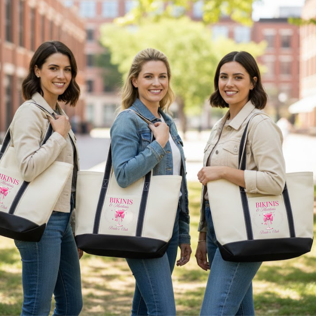 Personalized Tote Bag – Bikinis and Martinis Bachelorette Tote