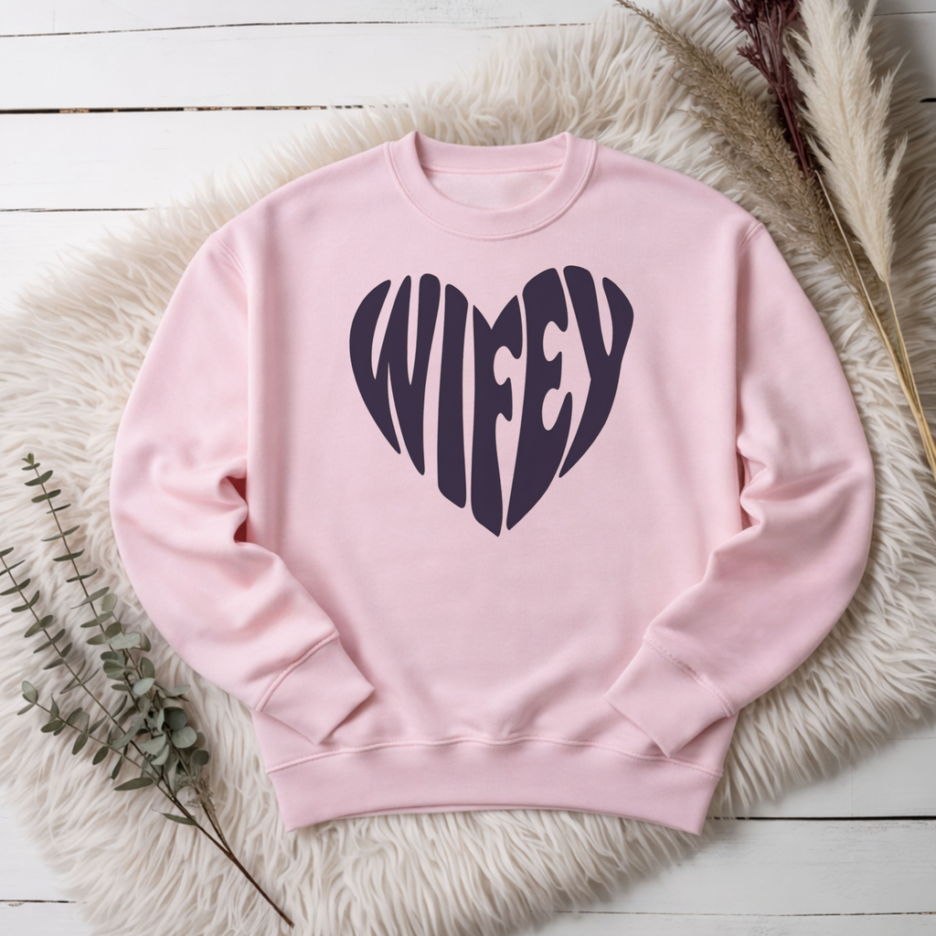 Wifey Heart Sweatshirt – Cute Gift for Bride & Wife
